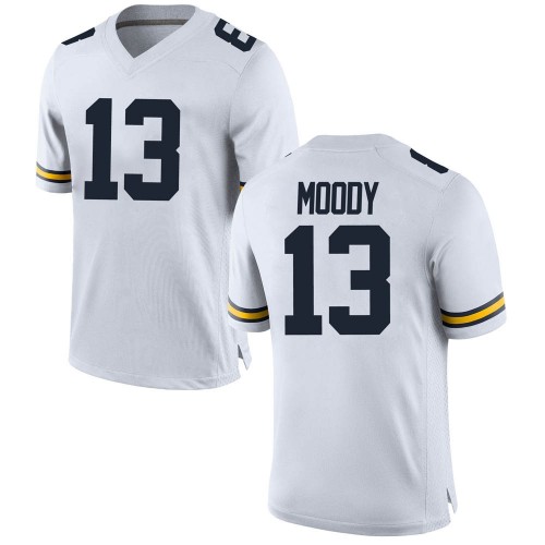 Jake Moody Michigan Wolverines Men's NCAA #13 White Game Brand Jordan College Stitched Football Jersey HGZ3454MT